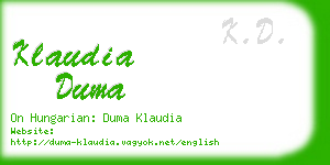 klaudia duma business card